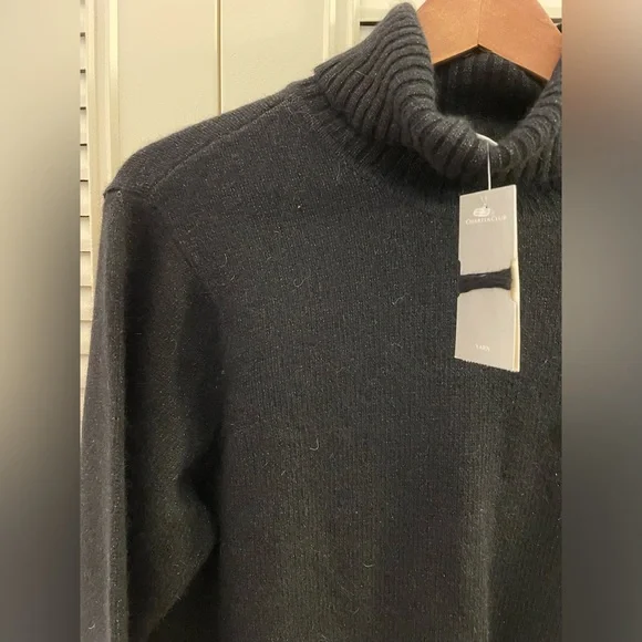Charter club, black speckled turtle neck. XL - Picture 2 of 8